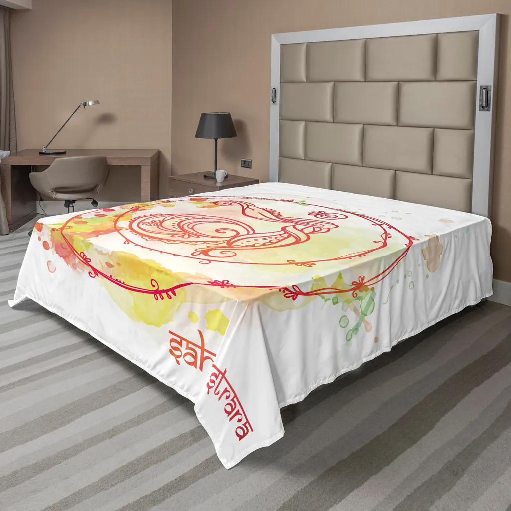 Offerta Lenzuolo Matrimoniale Chakra ABAKUHAUS 260x228 Giallo Rosso