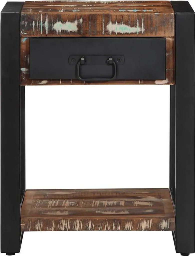 Tavolino Multicolore 40x40x50 cm Legno massiccio antico