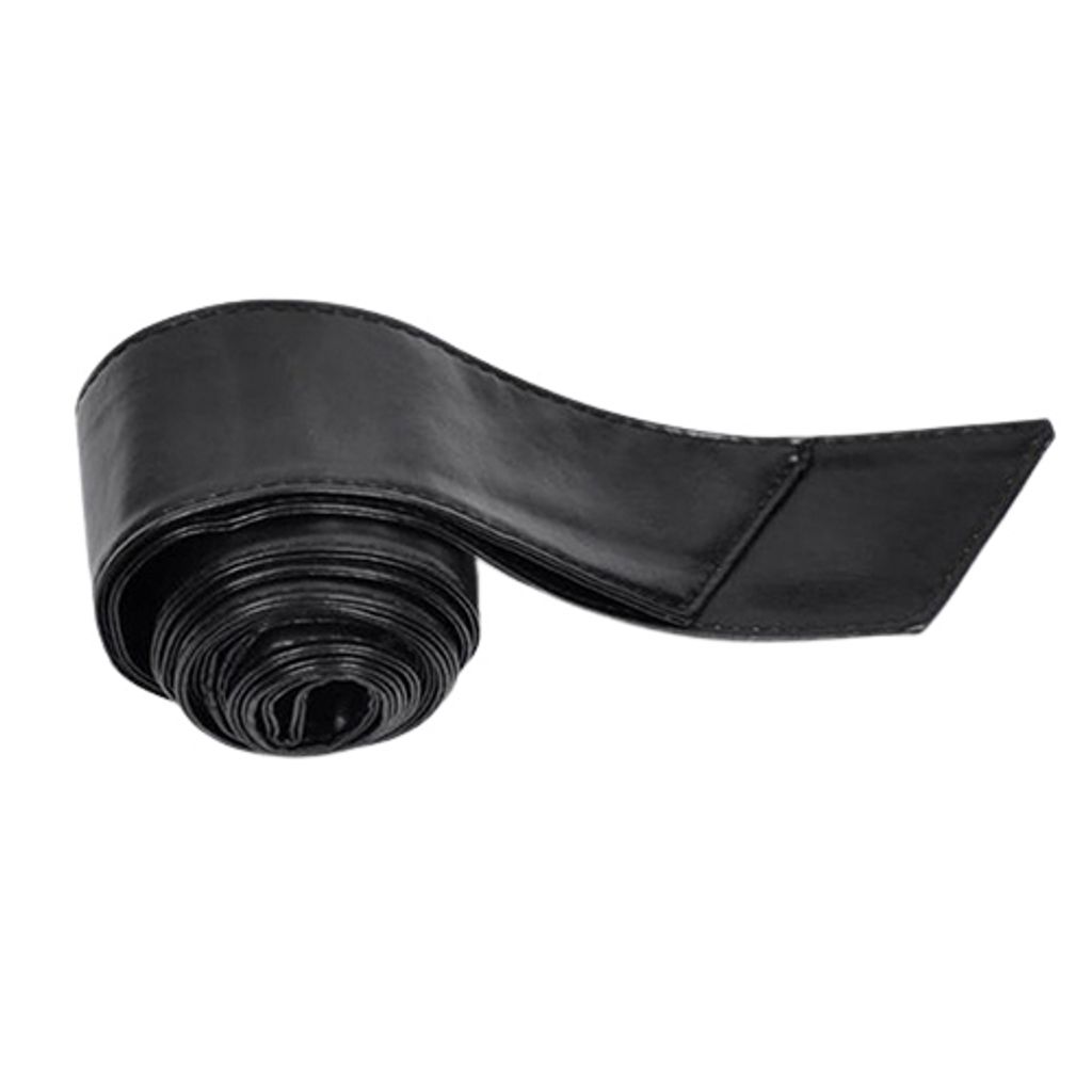 Damen Kunstleder Schleife Wickelkorsett Krawatte Cinch Taillengürtel Band Bund-Schwarz