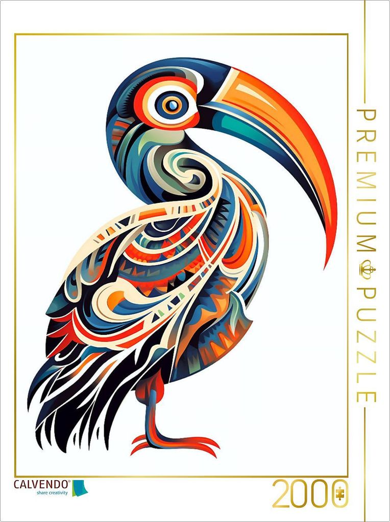 CALVENDO Puzzle Pelikan im Tattoo Design | 2000 Teile Lege-Größe 90x67cm Foto-Puzzle für glückliche Stunden