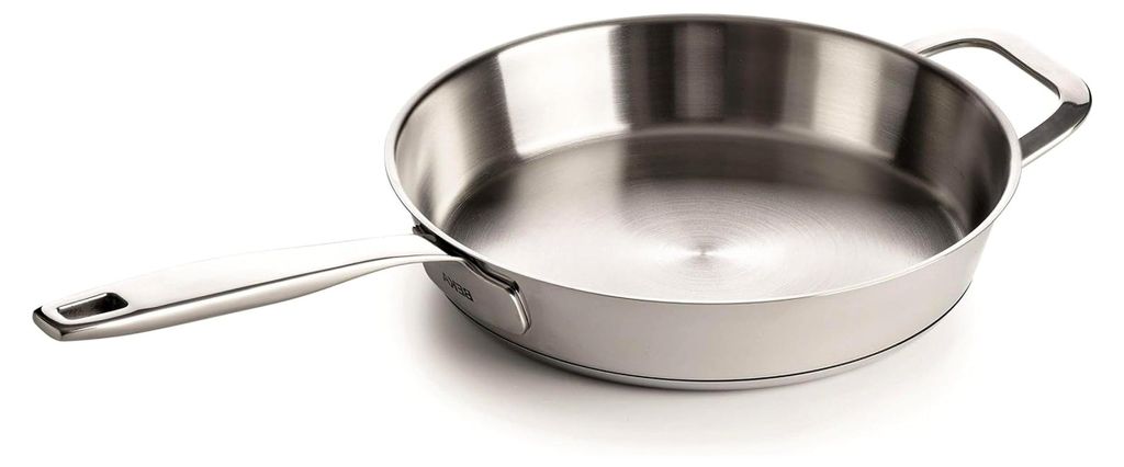 Robuste Edelstahl Bratpfanne 32 cm mit stabilen geschweißten Griffen