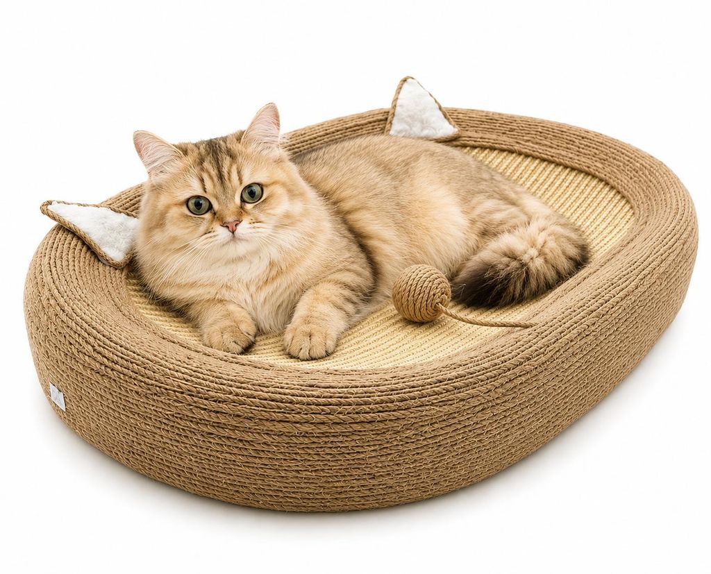 Katzen-Kratzbrett, Ovales Kratzpappe für Katzen, 2-in-1 Produktbild 