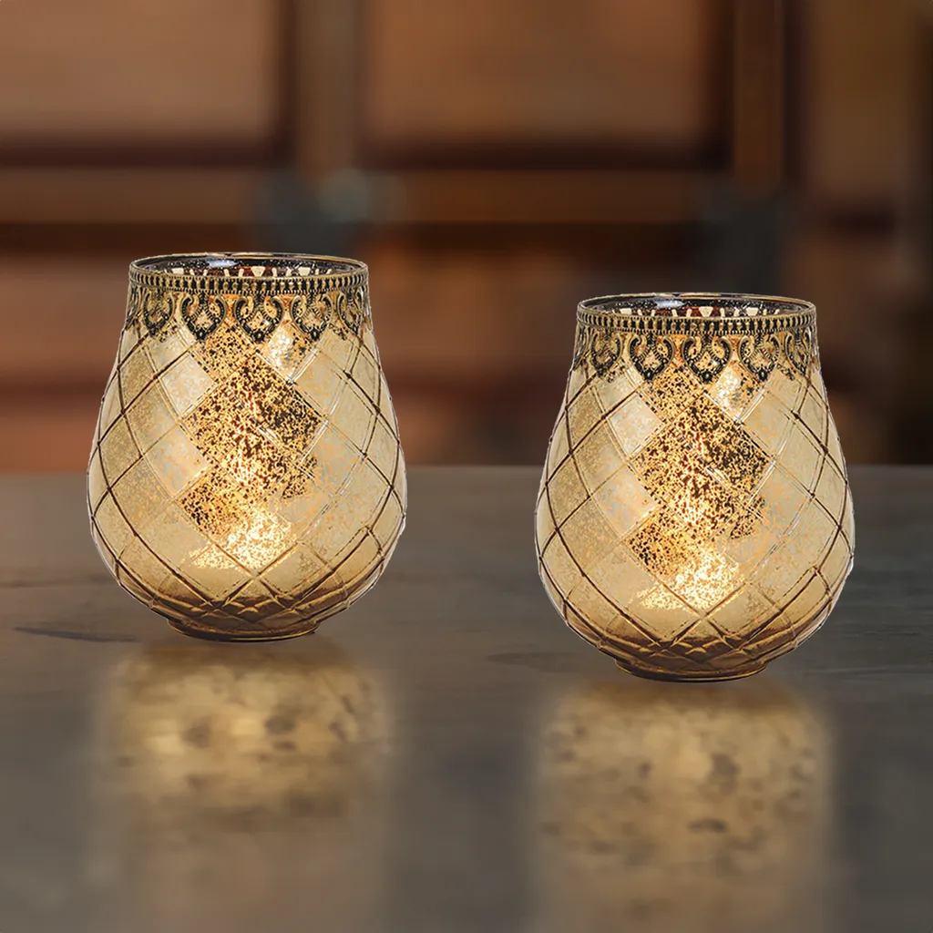 set di 2 lanterne decorative boho portacandele Preston