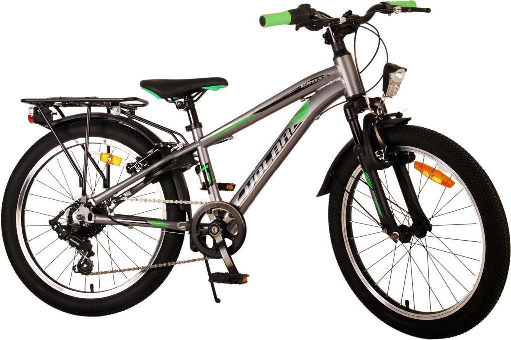 TPFSports Cross Kinderfahrrad - Jungen - 20 Zoll - Rücktritt + Handbremse - 6 Gänge - Grau
