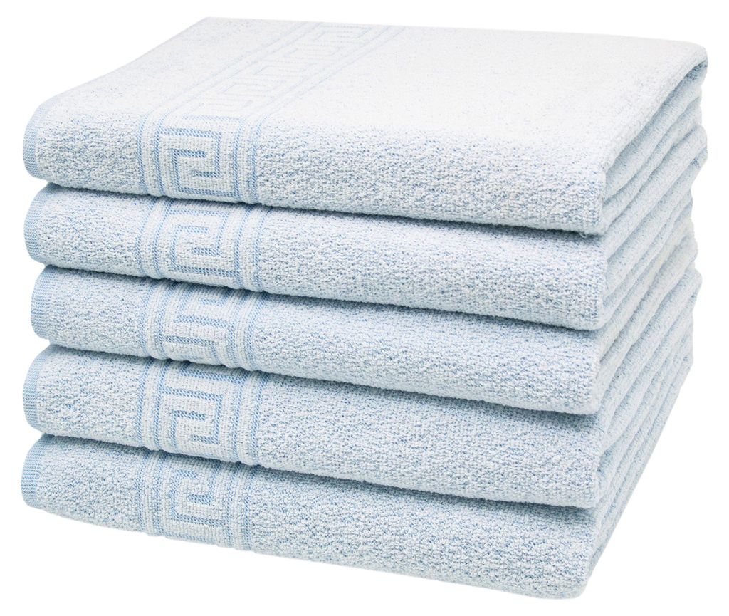 5er Set Duschtücher 70% Baumwolle, 30% Polyester, 70x140 cm, grün