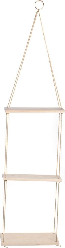 Holz Wand Seil hängenden Regal Blume Lagerung Regale Blumentopf Rack für Home Garden Use3 Tier