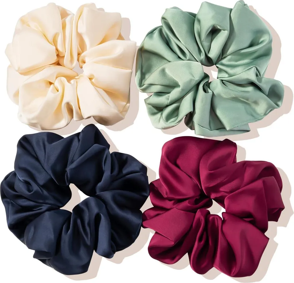 Lolalet Grands Chouettes en Satin de Soie pour Femme - Pack de 4 Couleurs