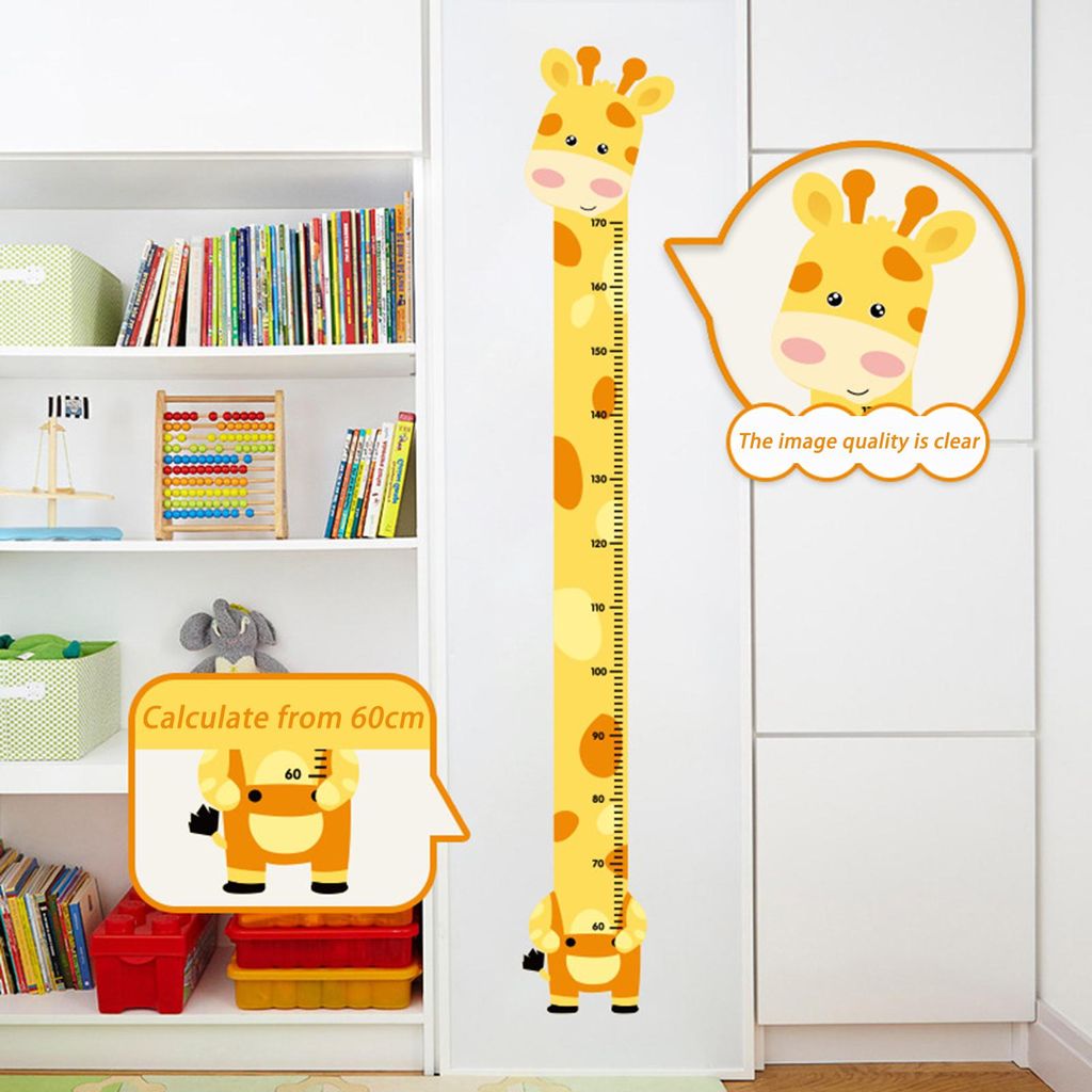 Aufkleber zur Größenmessung mit Cartoon-Tieren, selbstklebend, zum Aufkleben, für Schlafzimmer, Spielzimmer, Kinderzimmer, Kindergarten, Baby-Wa...