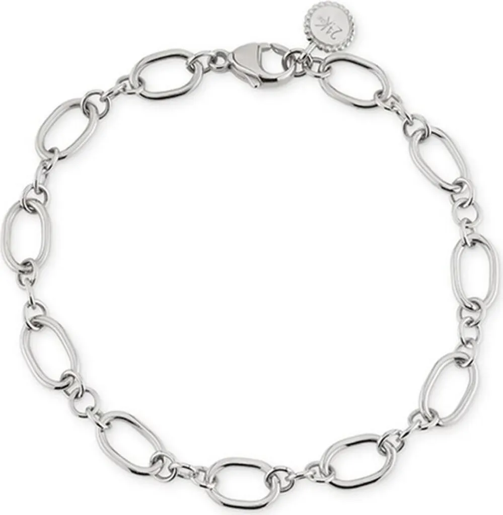 Bracelet 24KAE 22426S argenté brillant avec maillons ajustables
