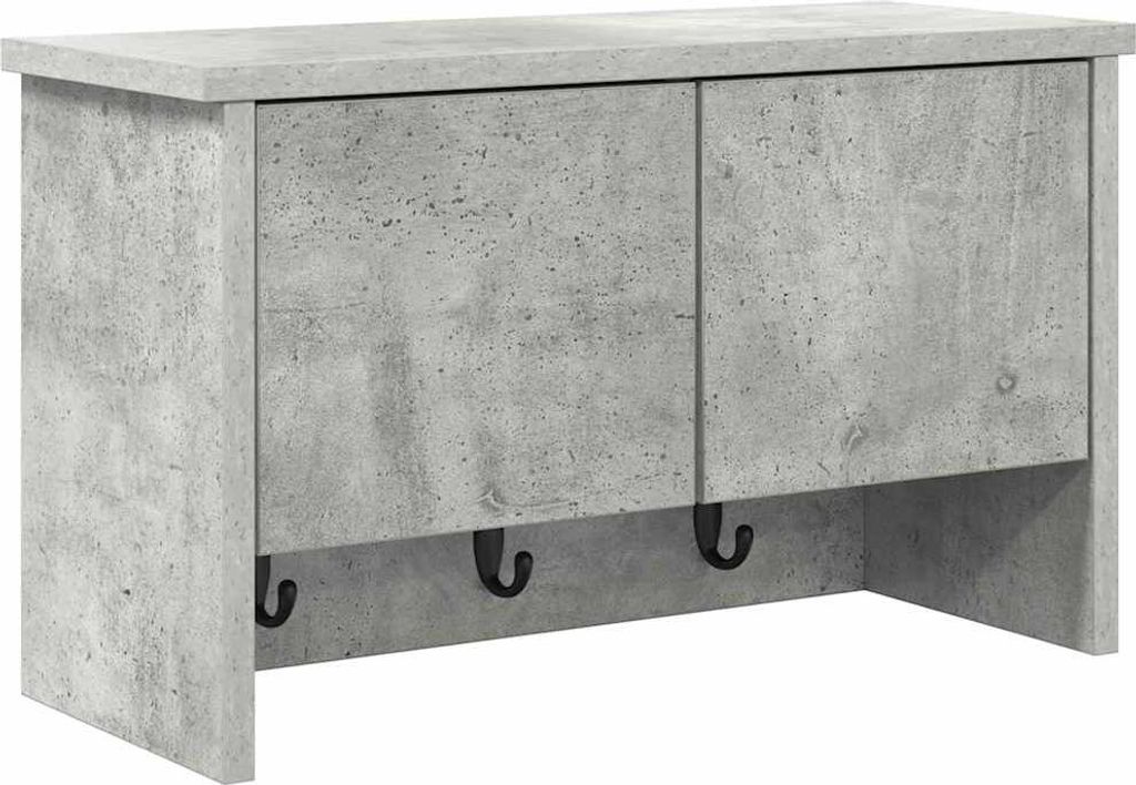 vidaXL Wandmontierter nachttisch mit Regal Beton Grau 50 x 20 x 30 cm