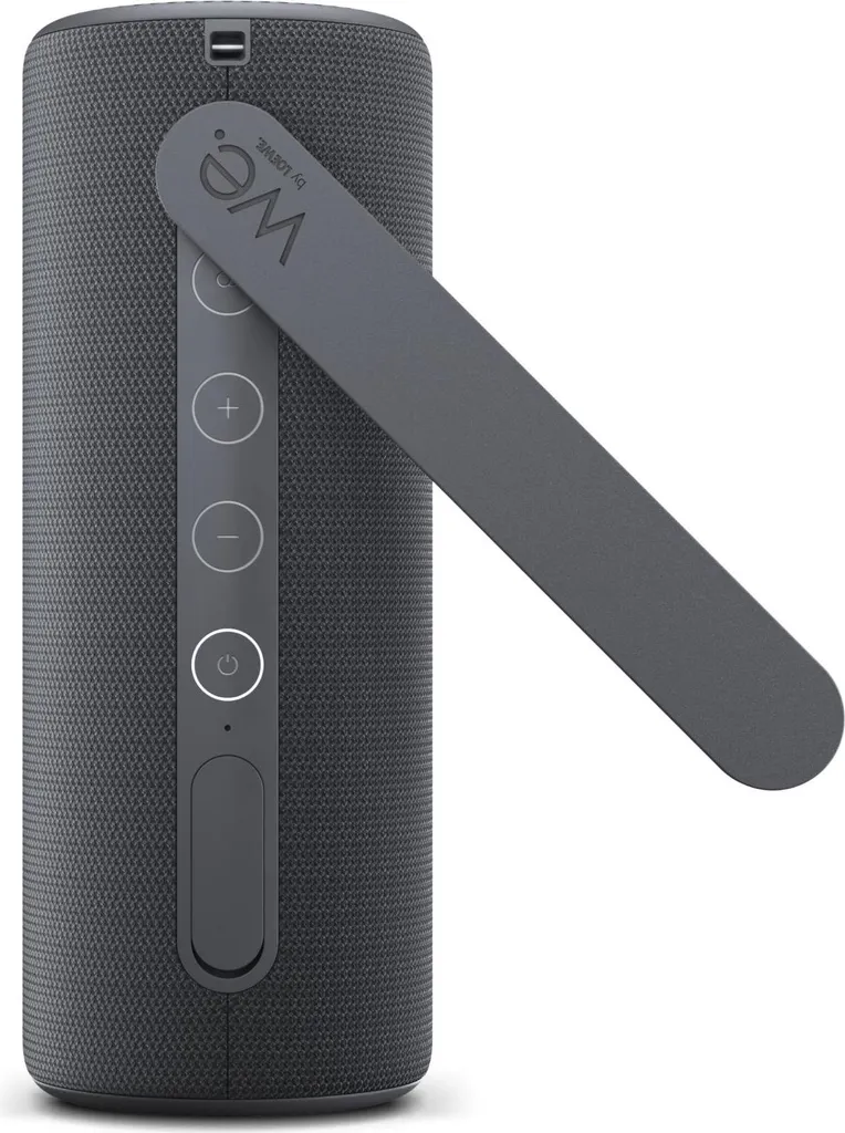 Loewe We. HEAR 1 Storm Grey, altoparlante Bluetooth, 40W, resistente all'acqua, portatile, ricaricabile, 14h di autonomia, per uso esterno e interno