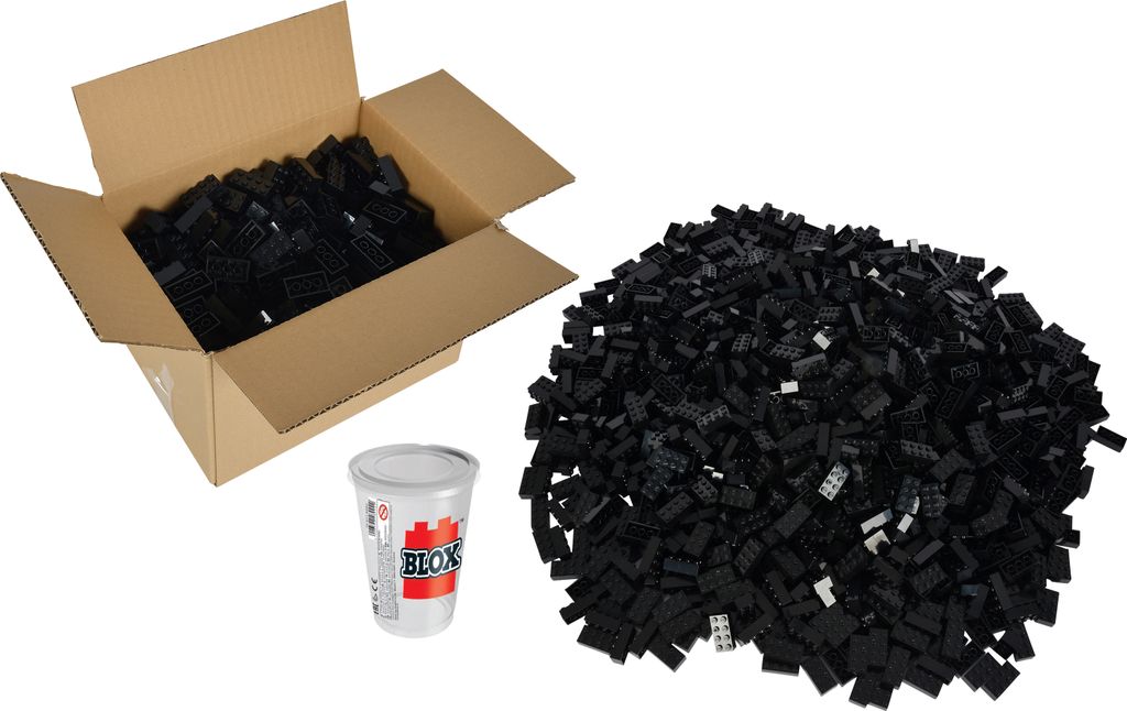 Simba Blox, 500 Schwarze Bausteine für Kinder ab 3 Jahren, Produktbild 