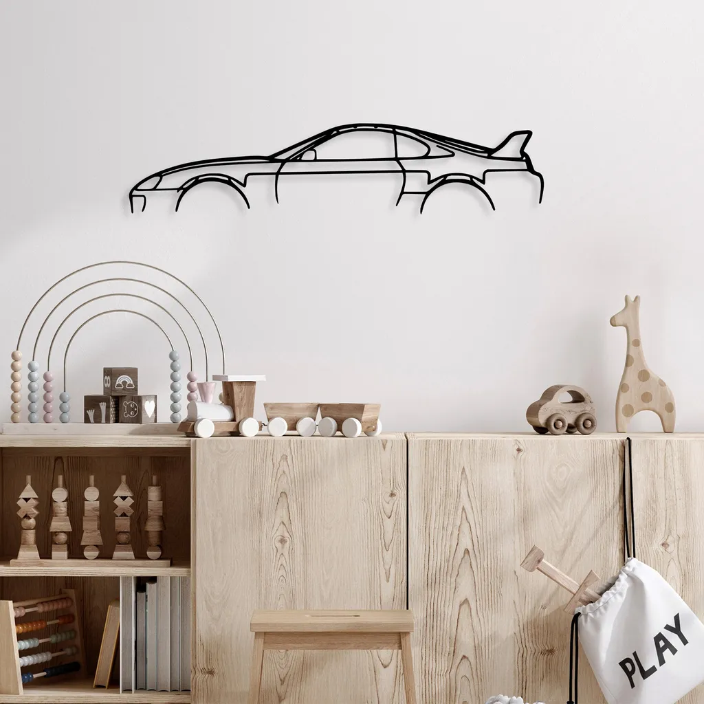 Accessoire Mural Toyota Supra pour Bureau et Salon - Déco Métal 70cm - 2