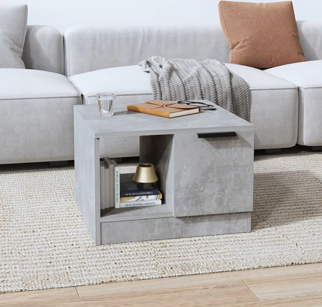 The Living Store tavolino in cemento grigio 50x50x36 cm materiale a base di legno