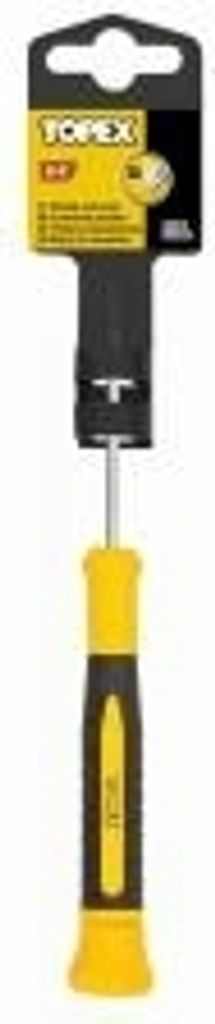 TOPEX Präzisions-Schraubendreher Torx T5 x 50 mm, rotierender Aufsatz, gehärtetes Endstück, magnetisches Endstück, CrV-Stahl, Zweikomponentengriff