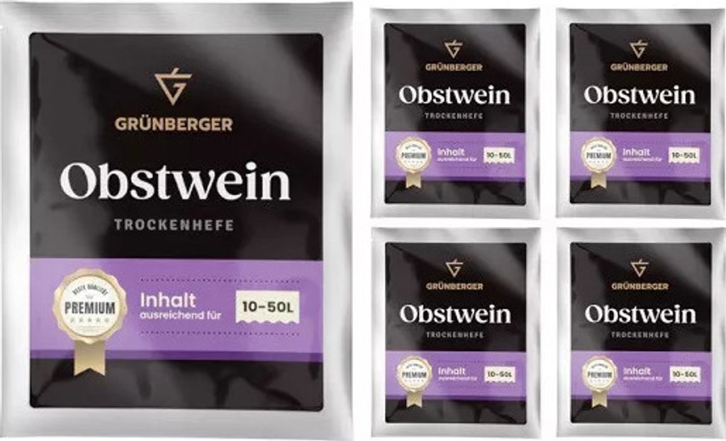 Grünberger Obstwein Trockenhefe Weinhhefe für 10-50l Wein Produktbild 