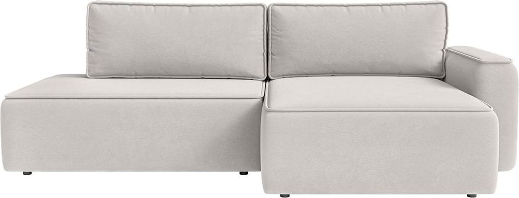 FEDVE Ecksofa Sarro aus Velvet mit Schlaffunktion, Taupe