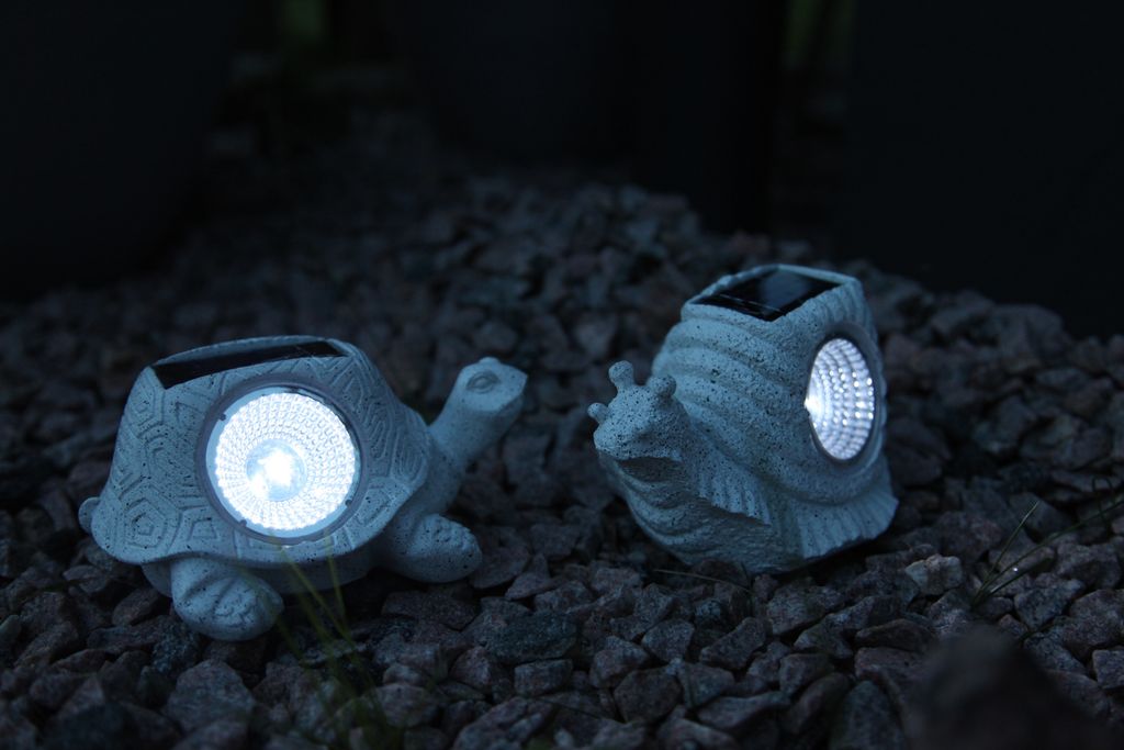 Best Season LED-Solarstein "Schnecke" 1 warm white LED, ca.9x17 cm,mit Solarpanel, incl. Akku, outdoor, 477-27