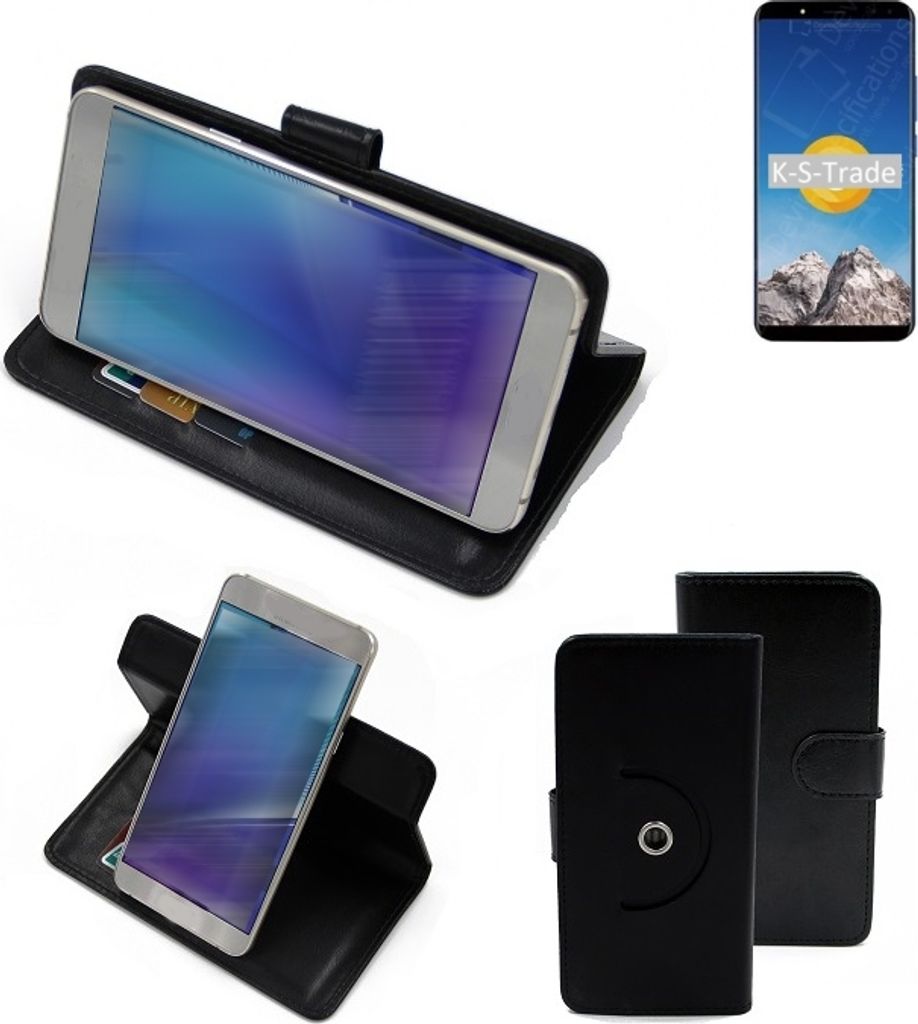 K-S-Trade Case Schutz-Hülle Handy-Hülle kompatibel mit Vernee X1 Flipcase Smartphone Cover Handy Schutz Tasche Bookstyle Walletcase schwarz (1x)