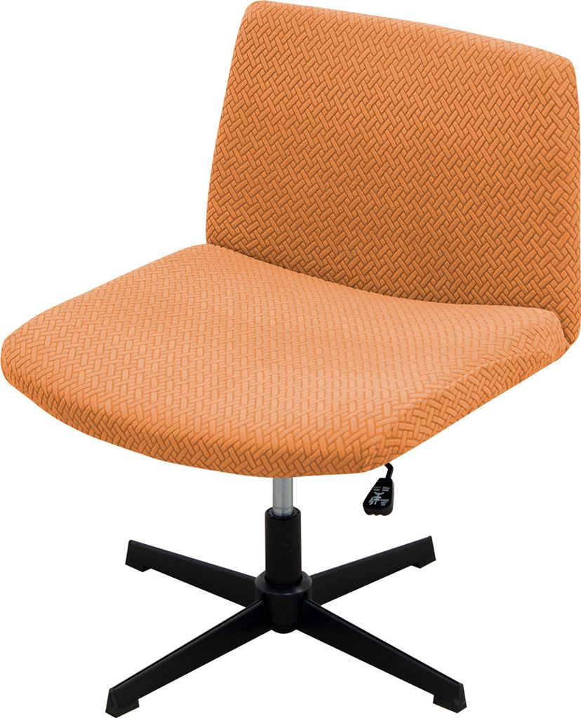 (Lebendiges Orange)Armloser Criss-Cross-Schonbezug für Büro-Schreibtischstühle, mittlere Rückenlehne, breiter Stuhlschutz, dehnbar, abnehmb...