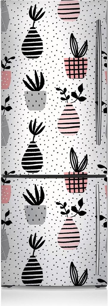 Kühlschrank Aufkleber Kühlschrankmagnete Dekoration Kühlschrankfolie 60x205 cm - Blumen in Vasen.