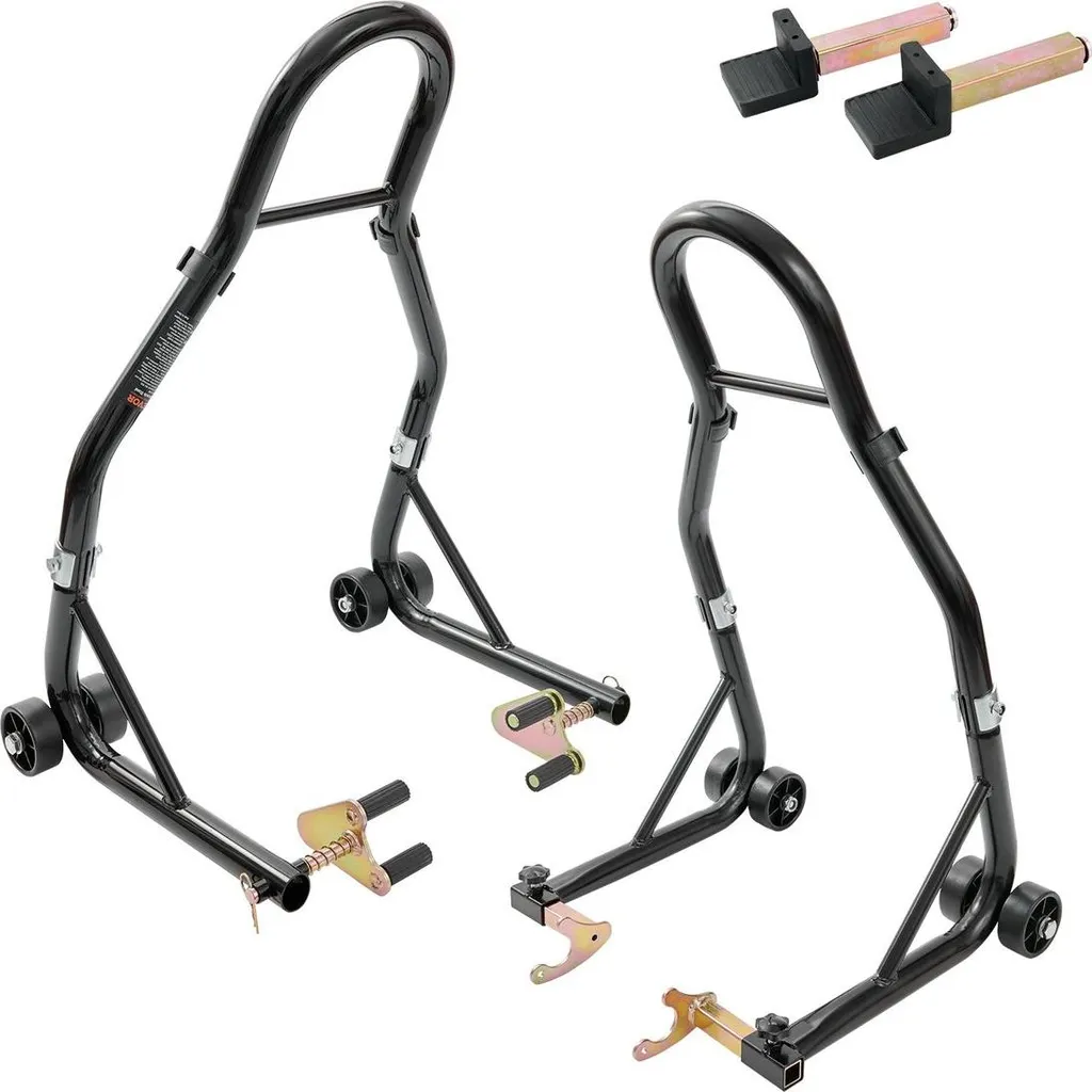 Support moto 0,39 tonne noir avec adaptateurs U+L pour bras oscillant