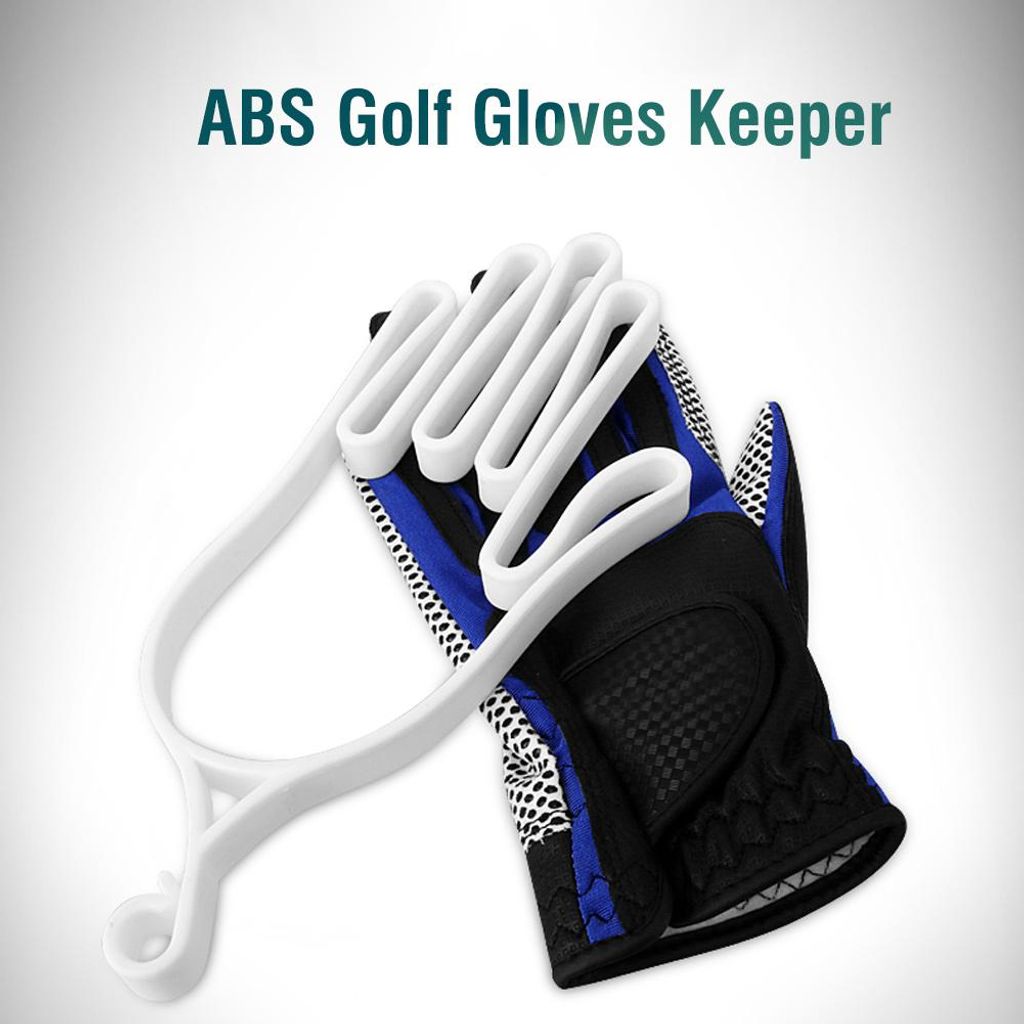 2er-Set Mehrzweck-Golfhandschuhe aus Kunststoff mit Halterung und Streckvorrichtung (weiß)