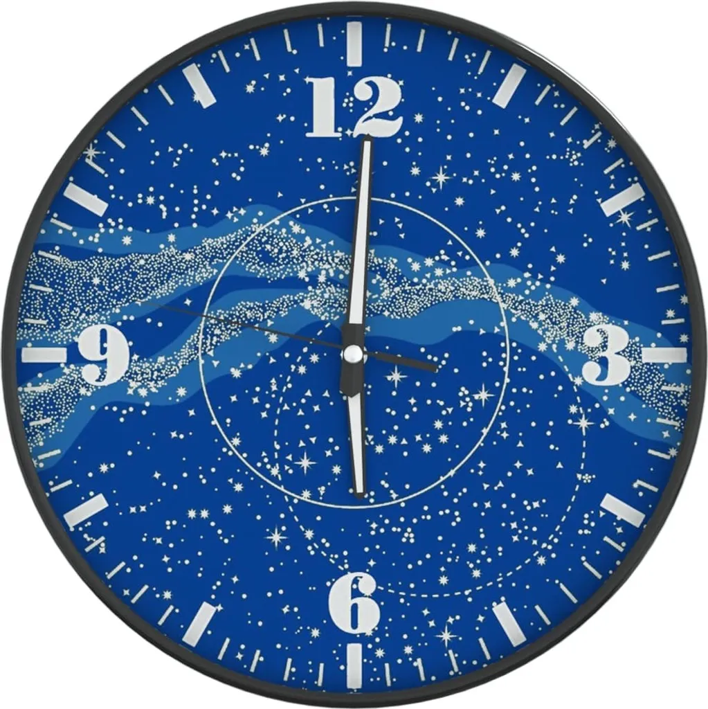 Orologio Parete Silenzioso Ø30cm Blu | Lancette Fluorescenti