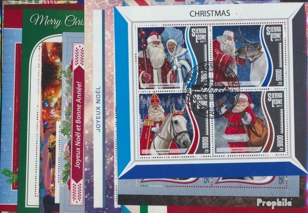 Briefmarken Motive 20 verschiedene Weihnachten Blöcke und Kleinbögen