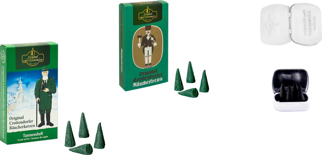 Original Crottendorfer Räucherkerzen Jubiläumseditionsset - Tanne + nostalgische Tanne - 2x24 Stück - für gemütliche Abende