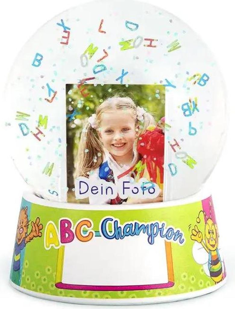 Trendhaus ABC CHAMPIONS XXL Foto-Schüttelkugel zum individuellen Gestalten Durchmesser 10 cm