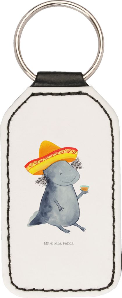 Mr. & Mrs. Panda Schlüsselanhänger Axolotl Tequila - Weiß - Geschenk, schlüssel anhänger, Taschenanhänger, Mexico, schlüsselbund, trinken, f...