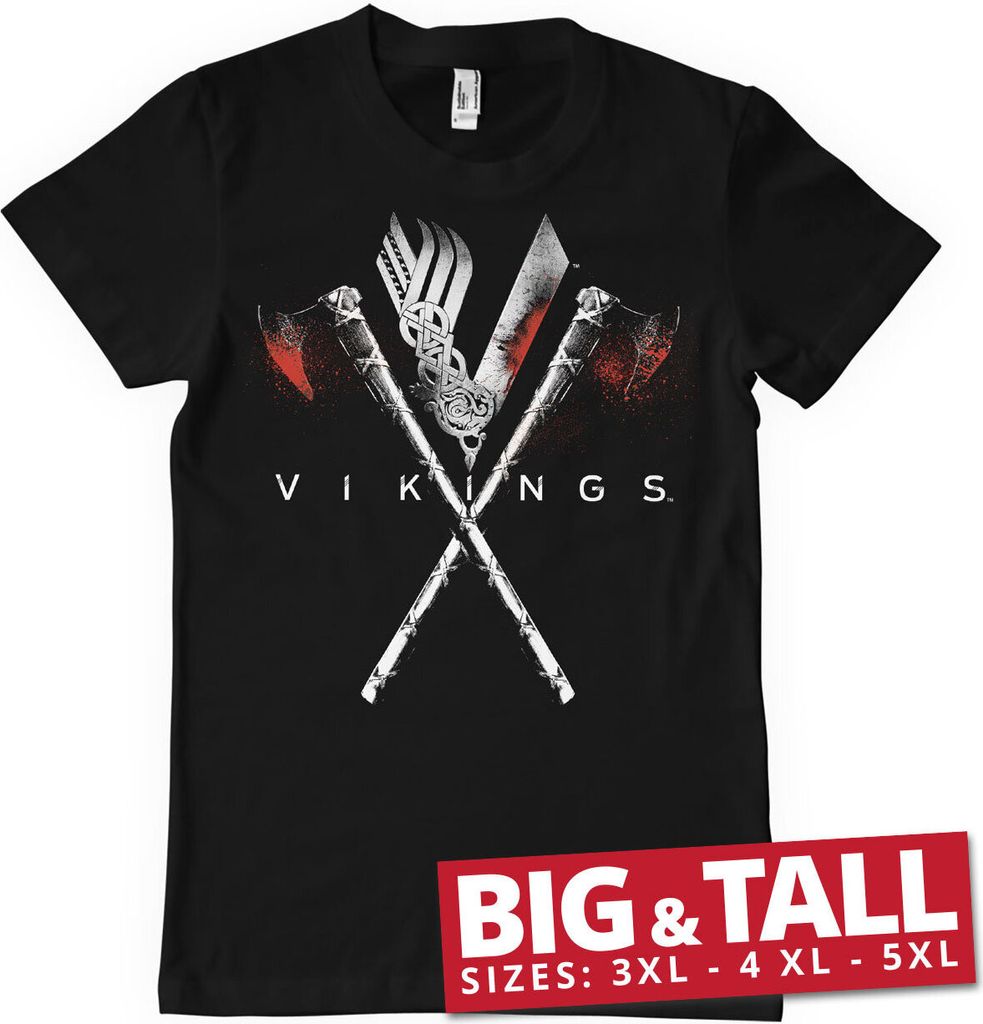 Vikings Axes Big & Tall T-Shirt - 5XL - Black
