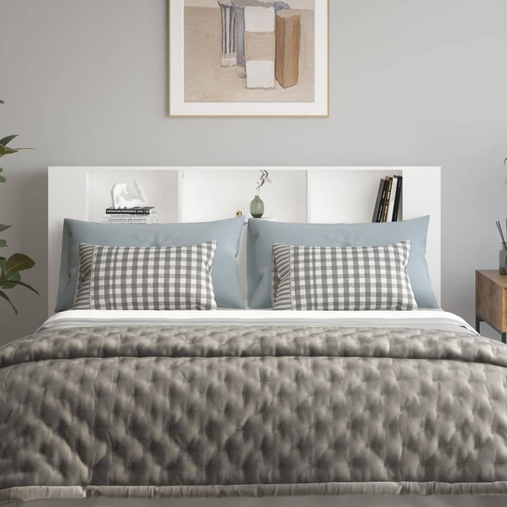 "Winterschlussverkauf "Bettkopfteil Moderner design - Kopfteil fürs Bett - mit Ablagen Weiß 180x18,5x104,5 cm NeuMöbel 5405276