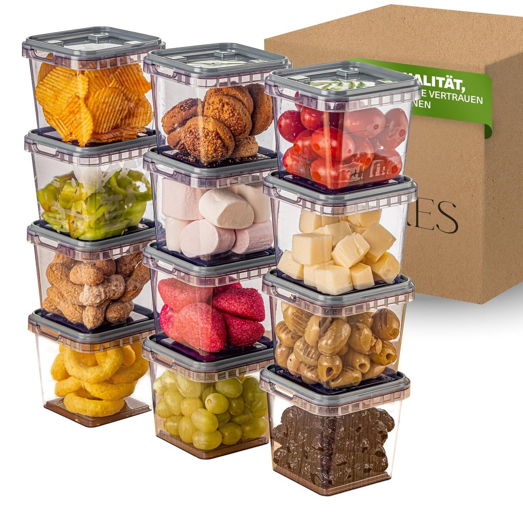 Viwares Vorratsdosen 0,4 L im 12er Set – luftdicht & gefriergeeignet – stapelbare Aufbewahrungsboxen mit Deckel – Frischhaltedosen für Leben...