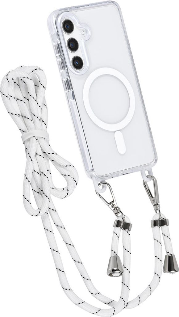 TUNIQ Galaxy S24 Back cover case - neck cord - magsafe - White