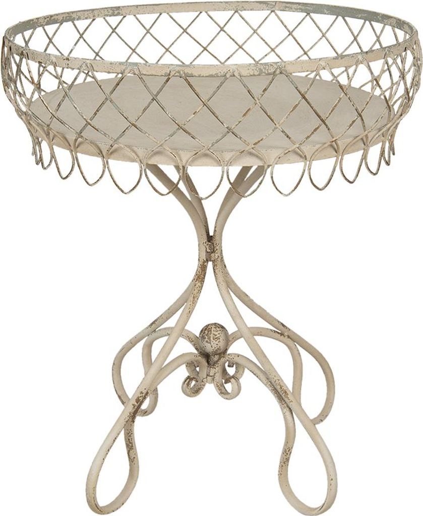 Clayre & Eef Beistelltisch Ø 55x65 cm Beige Eisen