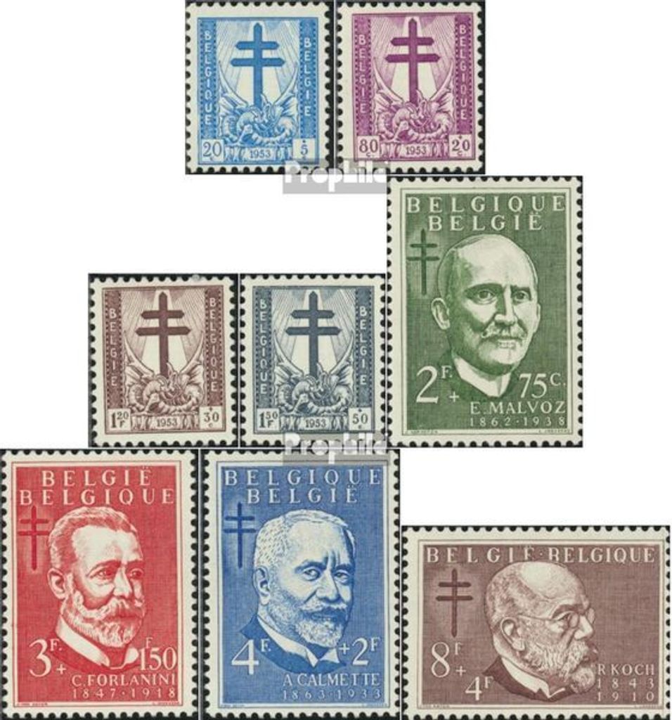 Briefmarken Belgien 1953 Mi 979-986 (kompl.Ausg.) postfrisch Tuberkulose