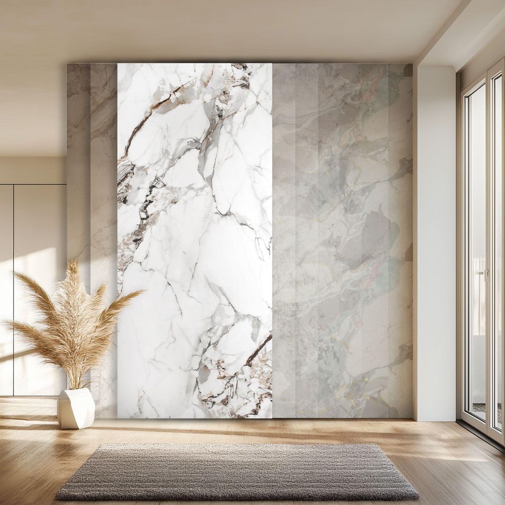 HEXIM Marmorplatten Optik 1 Stück 280x122 cm SPC Kunststoff Innen & Außenbereich Granit Steinoptik - Duschrückwand Küchenrückwand Spritzschutz...