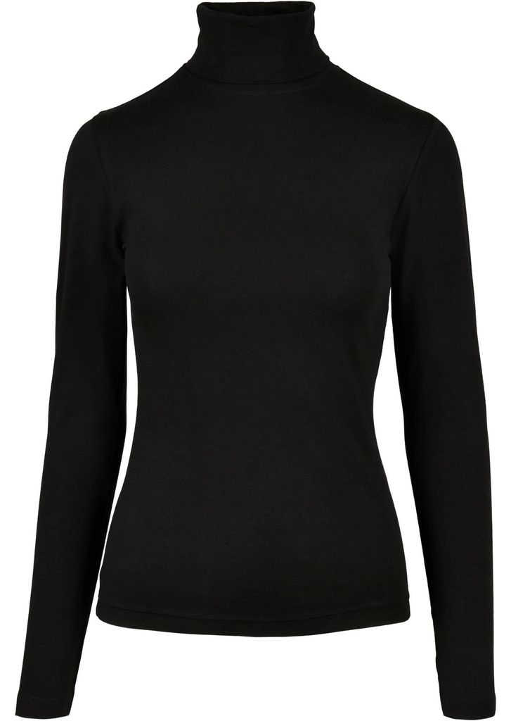 Urban Classics - "Basic" Oberteil Rollkragen für Damen Langärmlig TN369 (XXL) (Schwarz)