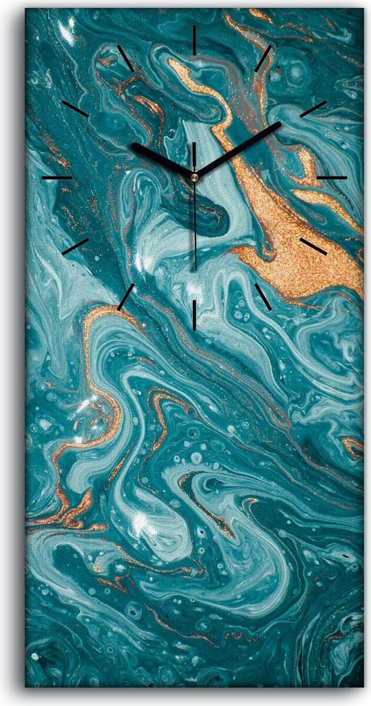 Küche Wohnzimmer Wand Leinwand Uhr Geräuschlos 30x60 Malerei Abstrakte Kunst - schwarze Hände