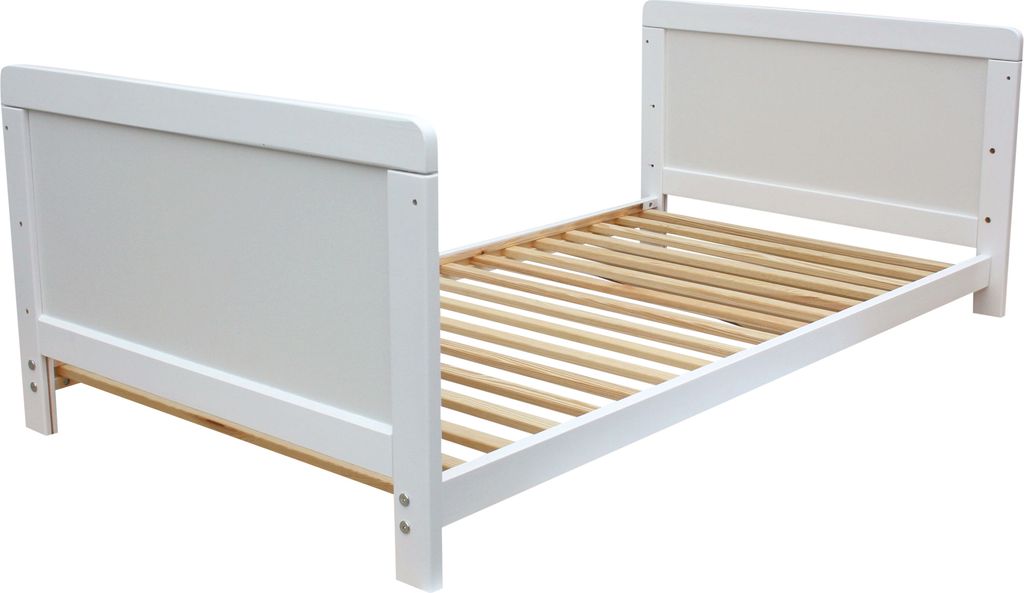 Kinderbett Juniorbett Beistellbett Wiege 140x70cm 4in1 weiß Produktbild 8