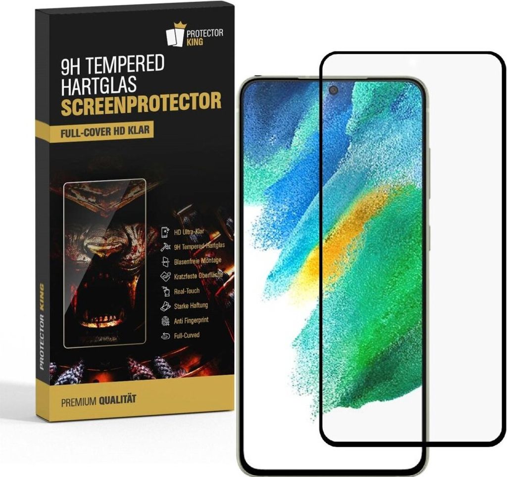 6x 9H Hartglas für Samsung Galaxy S21 FE FULL COVER Panzerfolie Displayschutz KLAR SW Panzerglas Schutzglas Schutzfolie