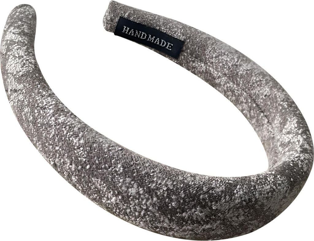 Breiter Haarreif aus Maschenstrick – Vintage Chic Grau