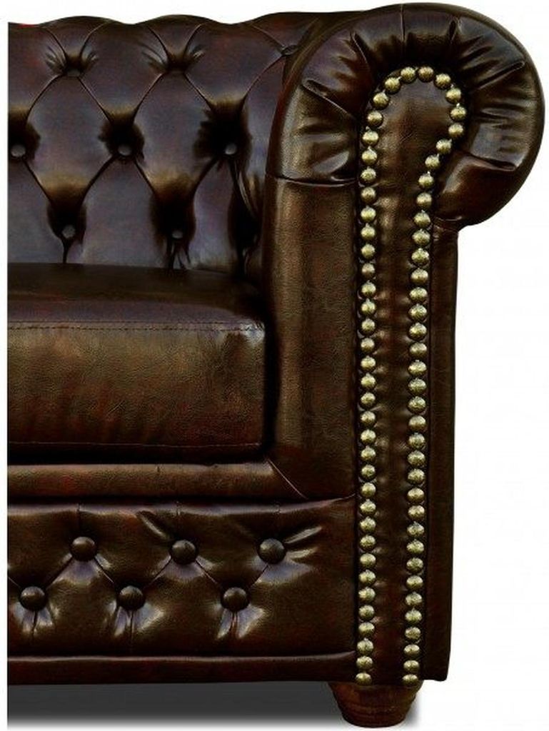 Chesterfield Sofa York 2 Sitzer mit Bettfunktion Couch Polster Sofas Couchen Neu