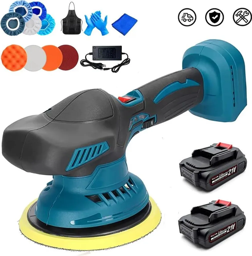 Polisseuse automobile sans fil 6 vitesses avec 2 batteries 10000mAh