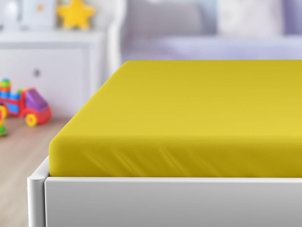 Jersey-Kinderbettlaken gelb 70 x 140 cm Produktbild 