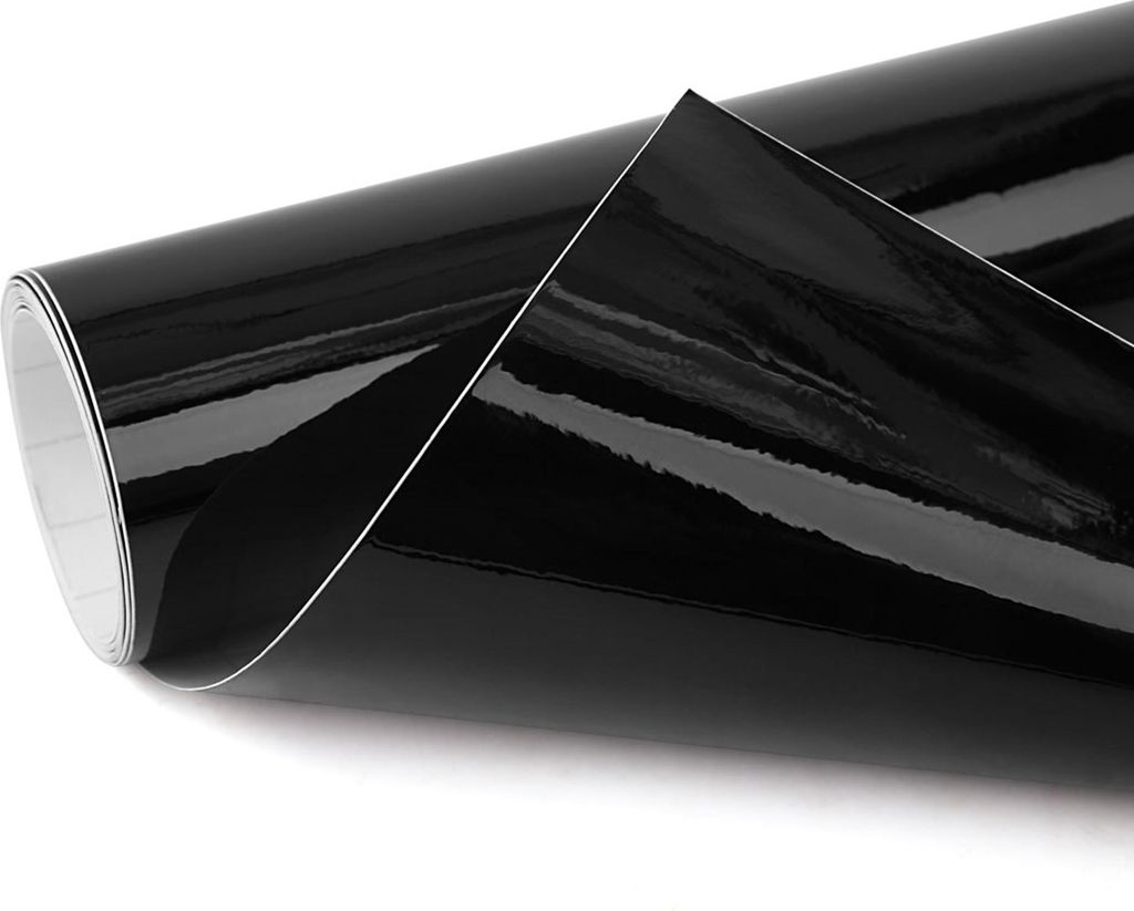 Autofolie Vinylfolie Aufkleber für Auto Universal Glanz Selbstklebend DIY-Aufkleber, Schwarz Lackschutzfolie 152cm x 30cm