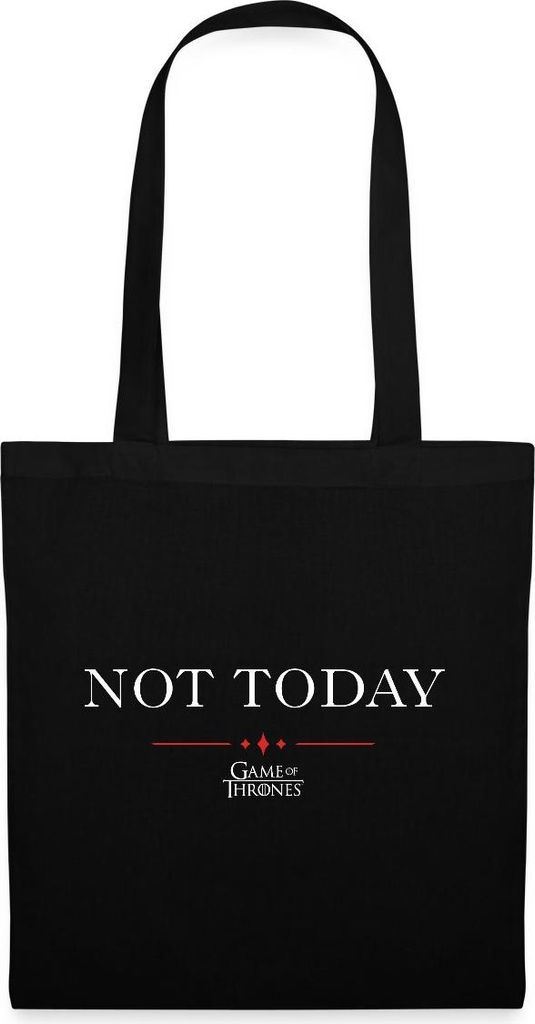 Spreadshirt Game Of Thrones Not Today Spruch Stoffbeutel, One size, Schwarz