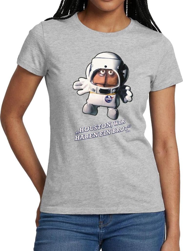 Spreadshirt Bernd Das Brot Houston Wir haben Ein Brot Spruch Frauen T-Shirt, S, Grau meliert